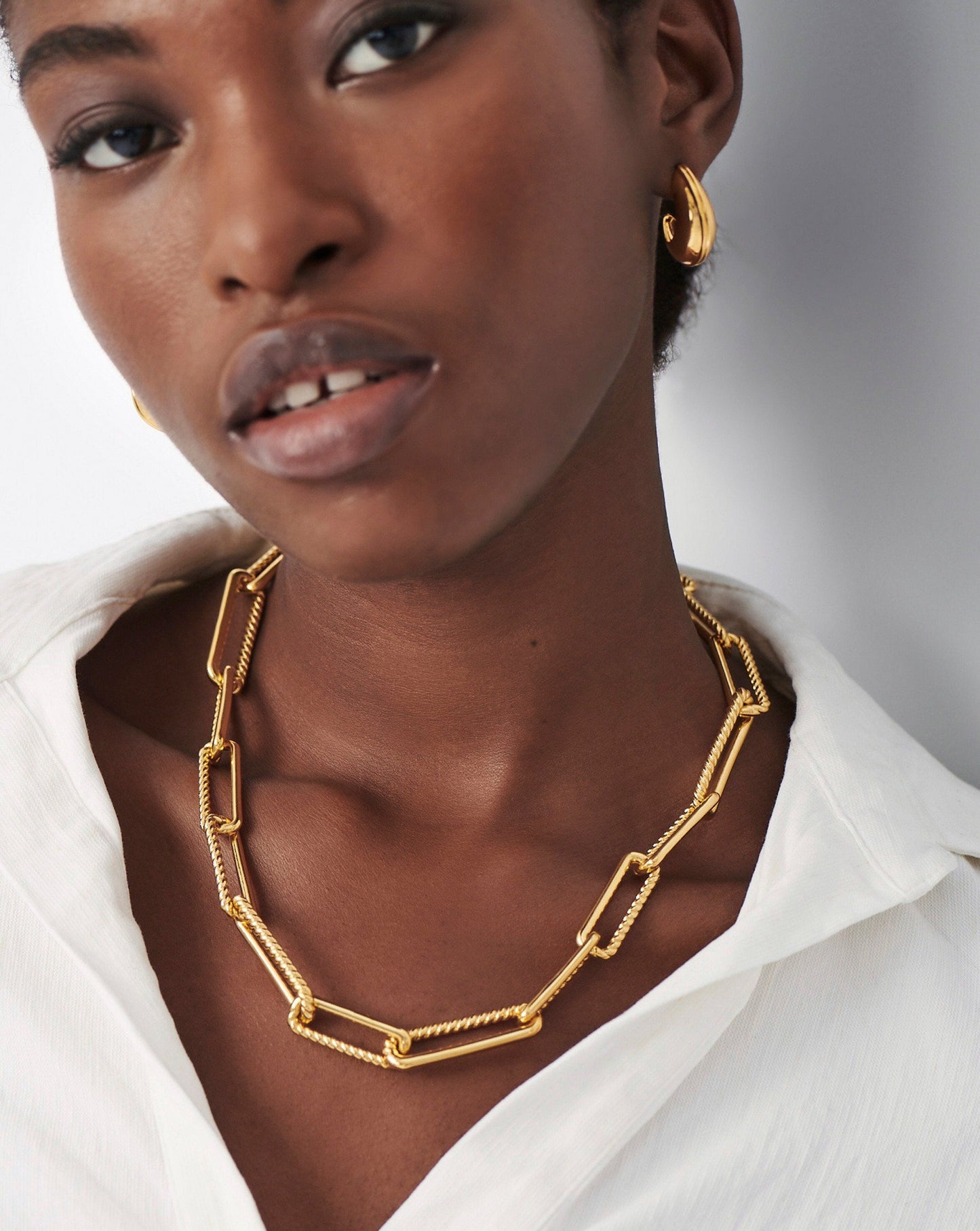 Chunky Half Radial Chain Necklace | 18ct Gold Plated