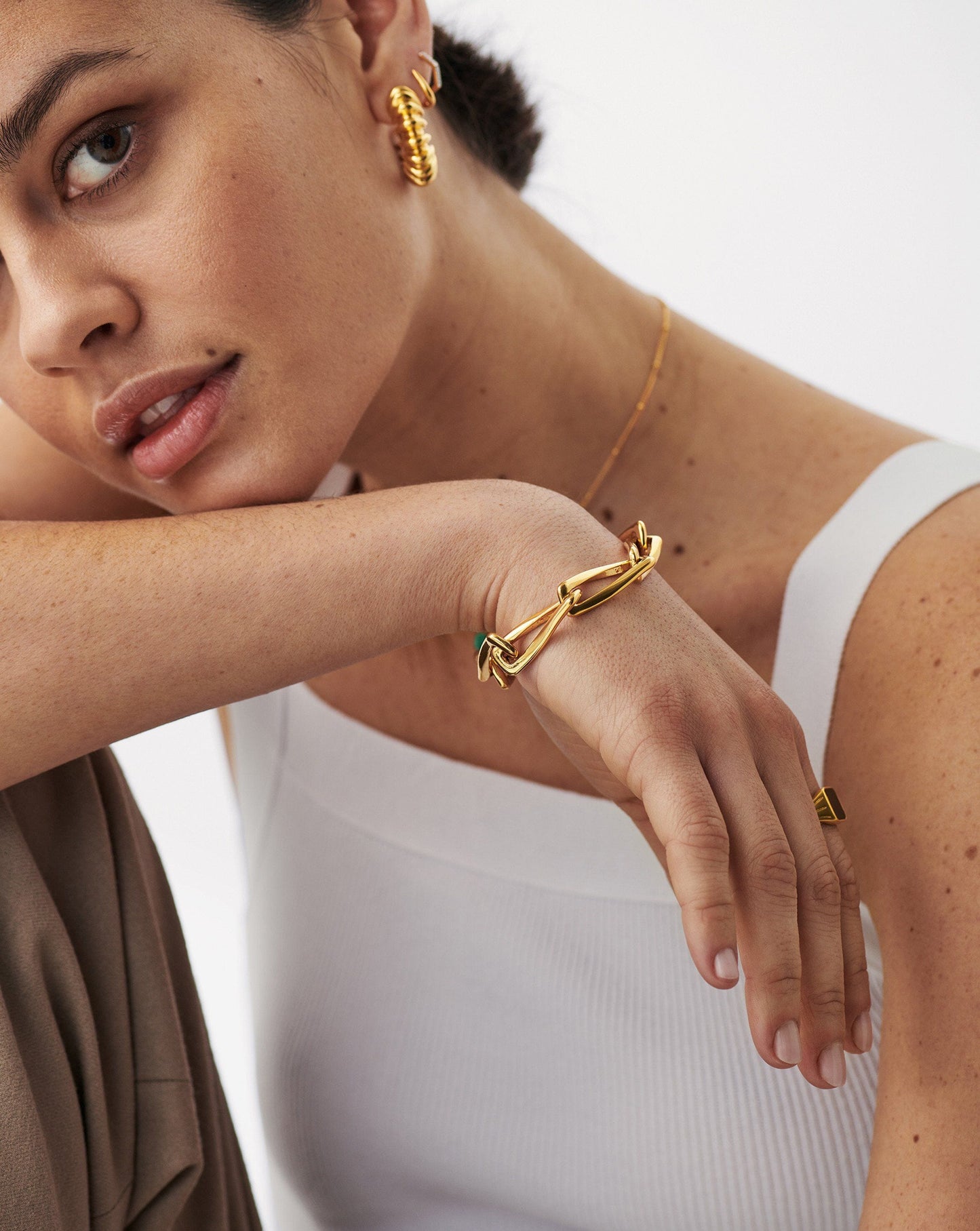 Chunky Twisted Link Chain Bracelet | 18ct Gold Plated
