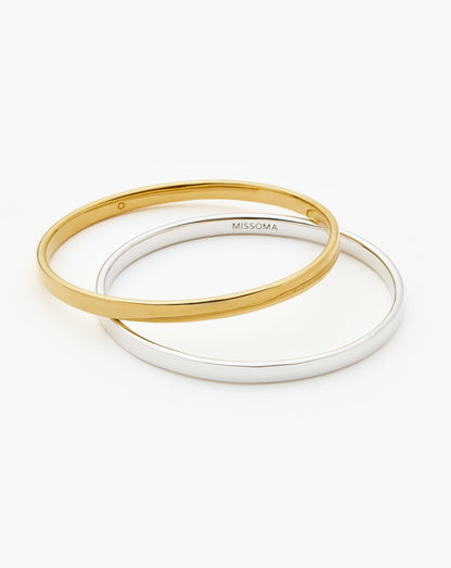 Classic Bangle Bracelet Set | Mixed Metal