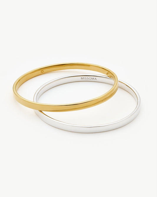Classic Bangle Bracelet Set | Mixed Metal