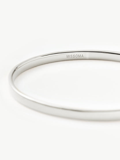 Classic Round Bangle | Silver Plated