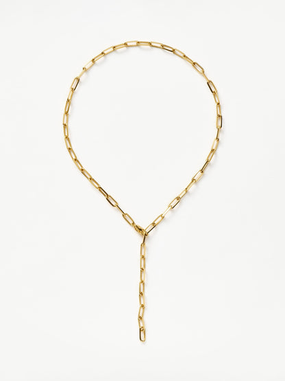 Classic Mini Short Paperclip Chain Necklace | 18ct Gold Plated