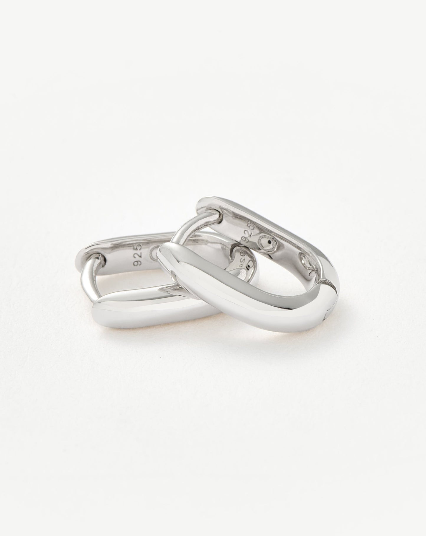 Classic Ovate Huggies | Rhodium Plated on Recycled Sterling Silver
