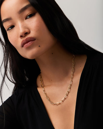 Classic Paperclip Chain Necklace | 18ct Gold Plated