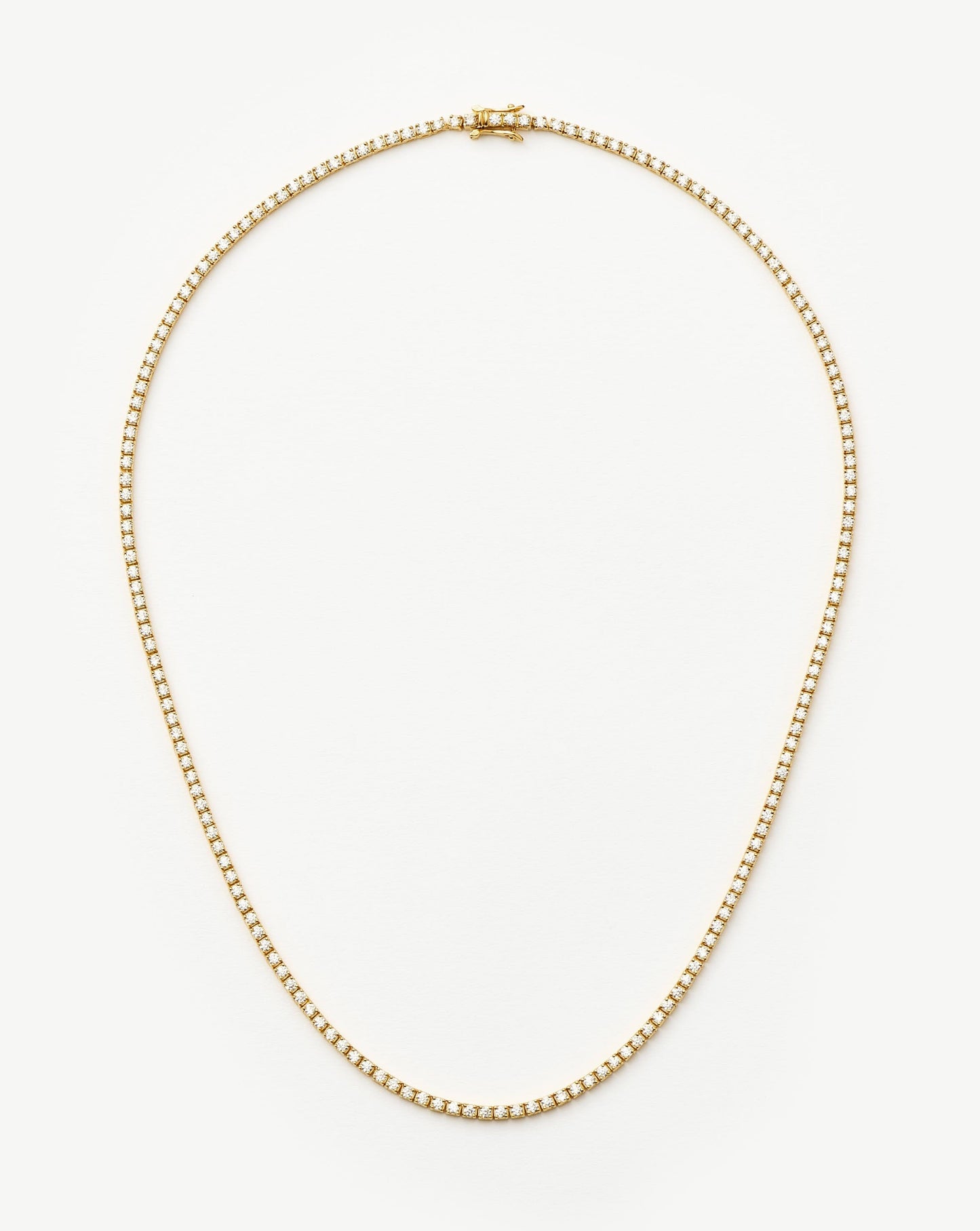 Classic Tennis Necklace | 18ct Gold Vermeil Cubic Zirconia