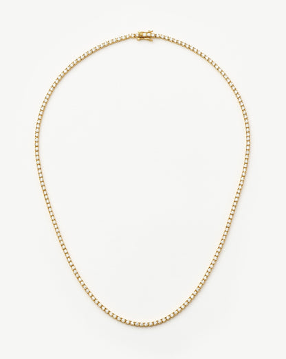 Classic Tennis Necklace | 18ct Gold Vermeil Cubic Zirconia