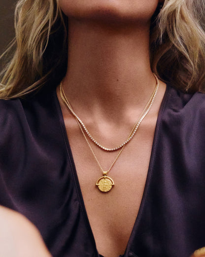 Classic Tennis Necklace | 18ct Gold Vermeil Cubic Zirconia
