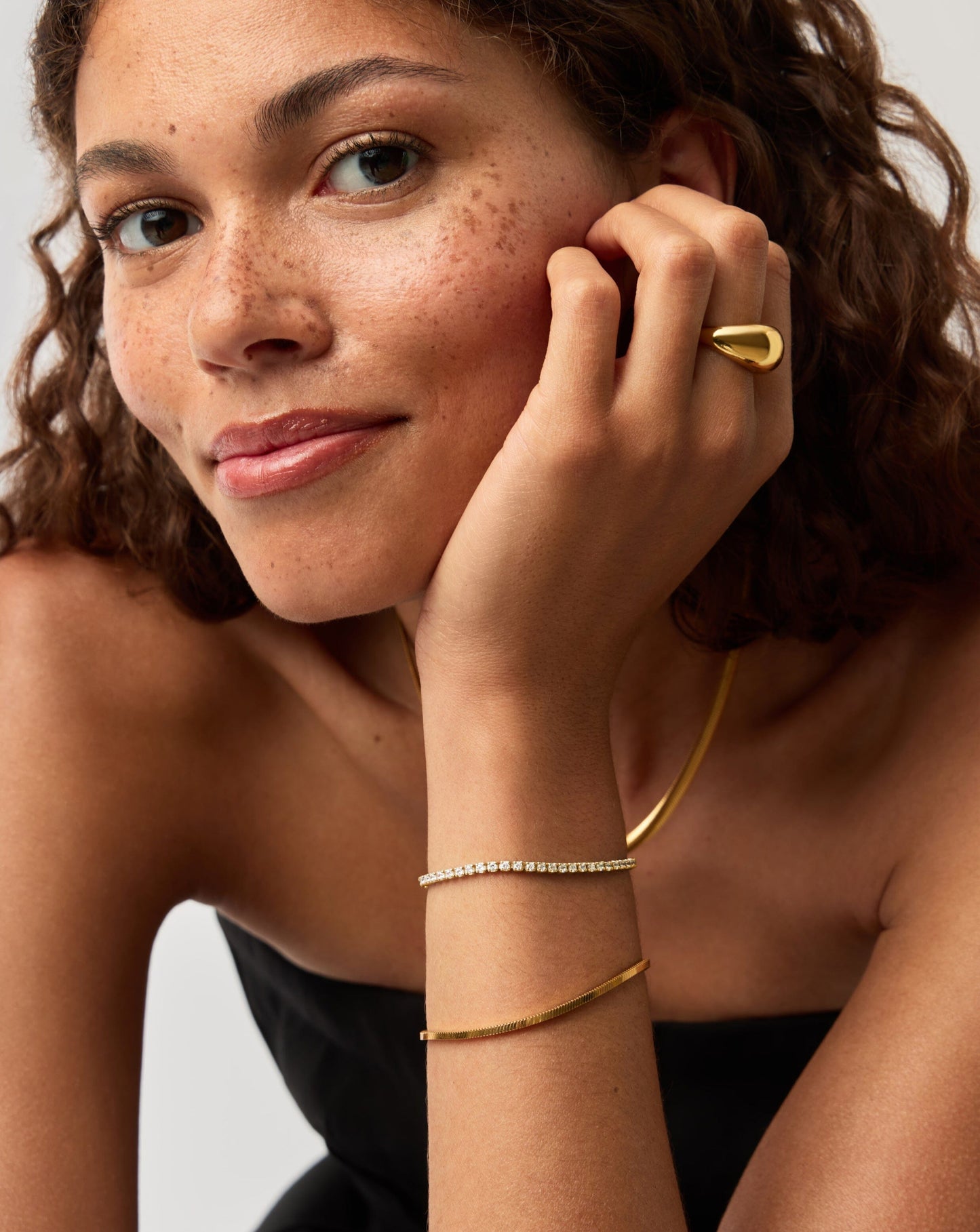 Classic Tennis Necklace & Bracelet Set | 18ct Gold Vermeil Cubic Zirconia