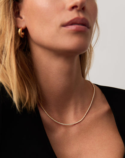 Classic Tennis Necklace & Bracelet Set | 18ct Gold Vermeil Cubic Zirconia
