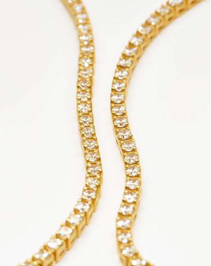 Classic Tennis Necklace & Bracelet Set | 18ct Gold Vermeil Cubic Zirconia