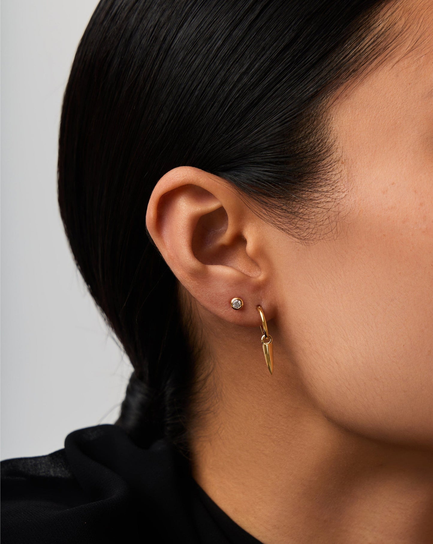 Claw Hoop & Stud Earring Set | 18ct Gold Vermeil