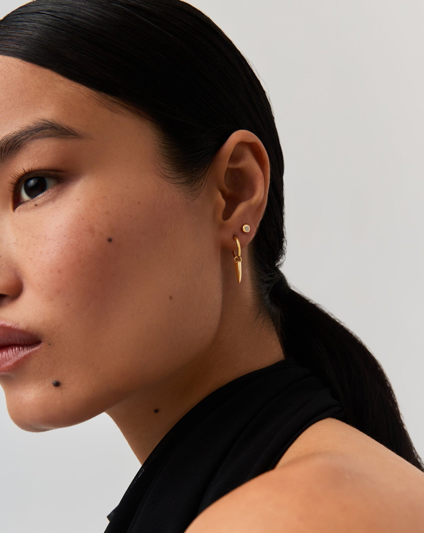 Claw Hoop & Stud Earring Set | 18ct Gold Vermeil
