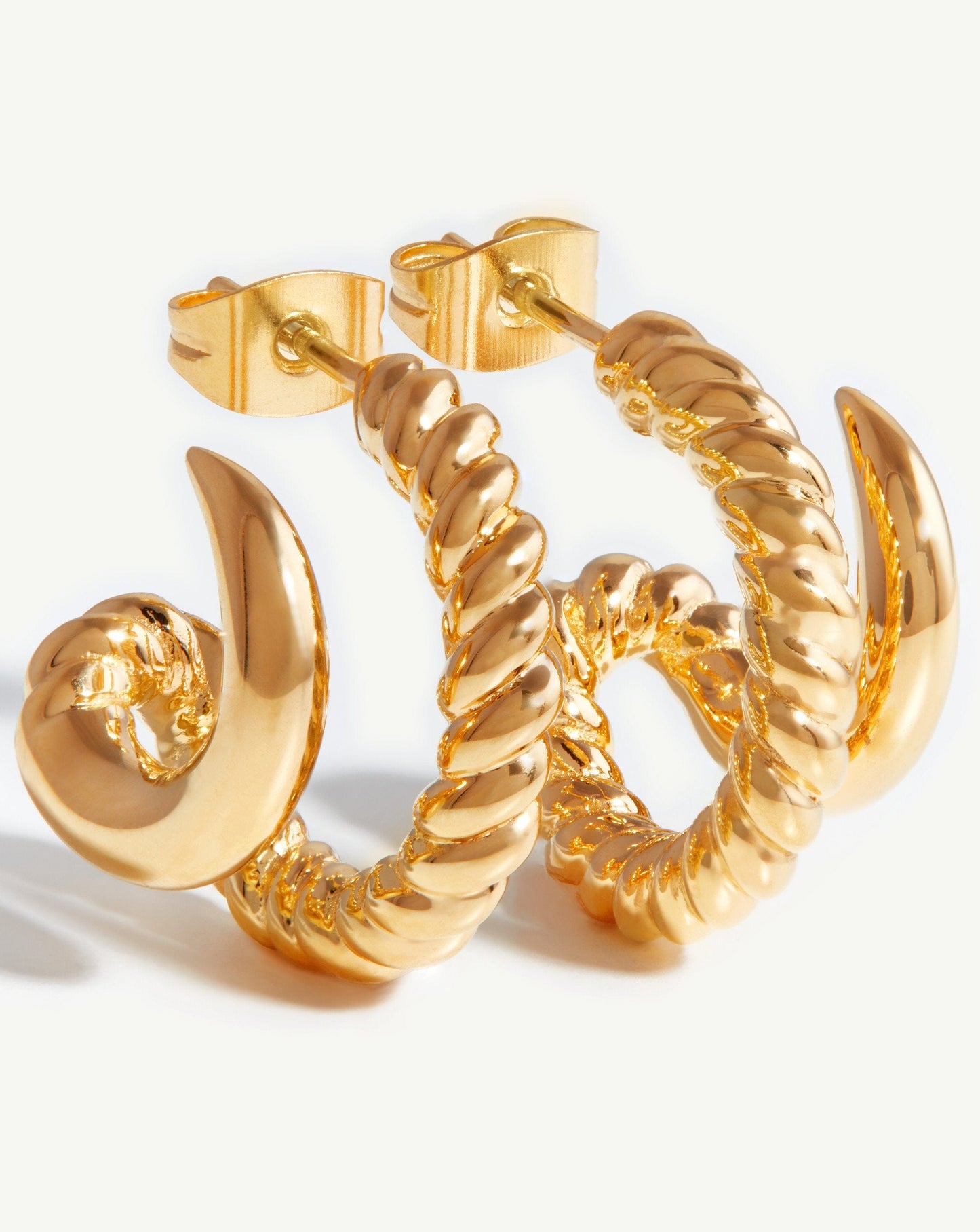 Claw Radial Double Hoop Earrings