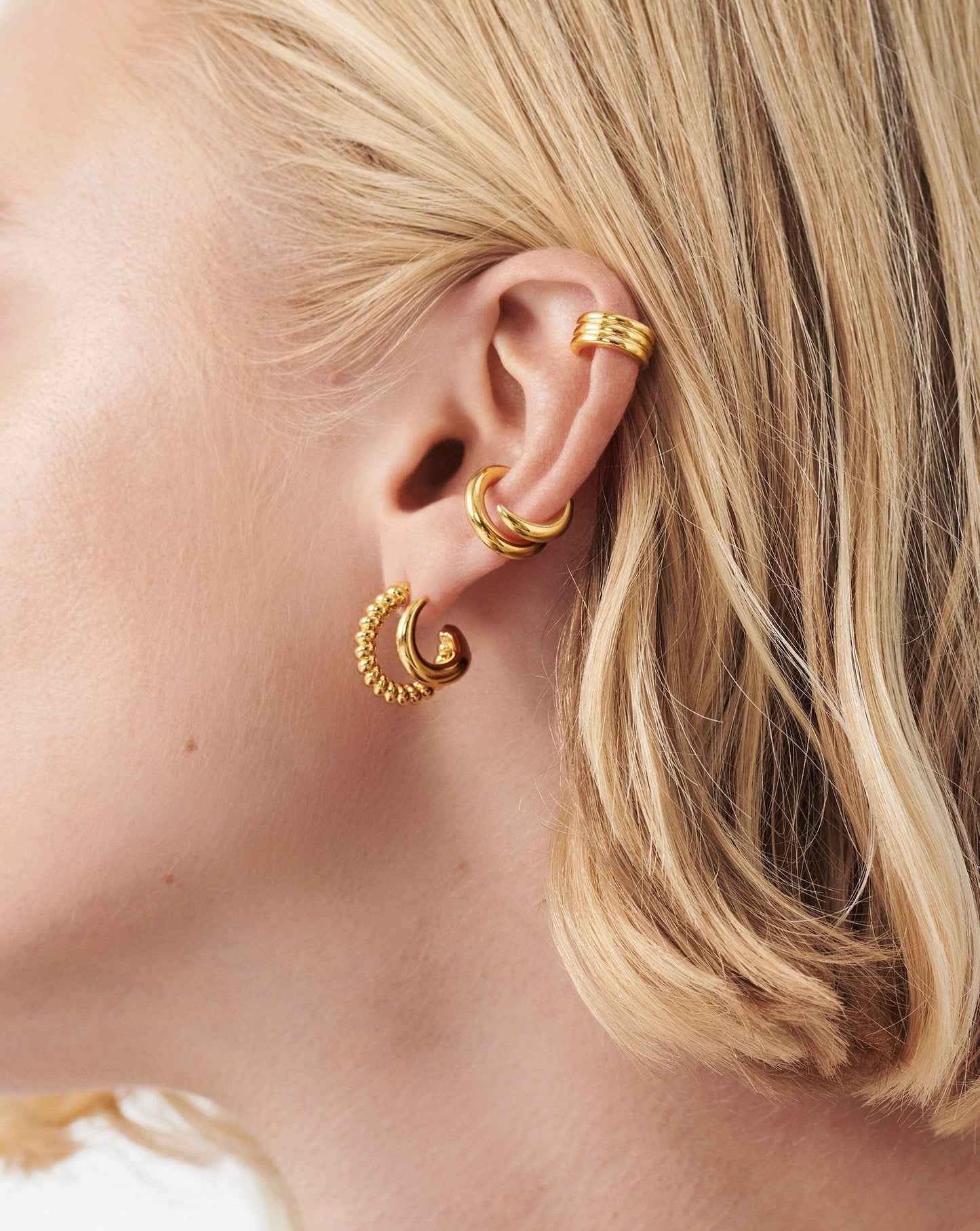 Claw Radial Double Hoop Earrings