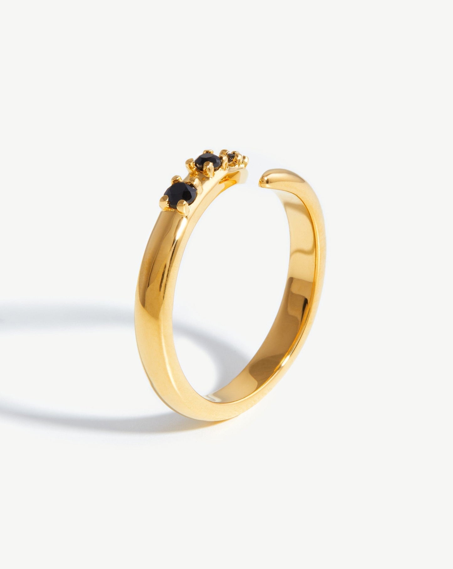 Claw Studded Ring | 18ct Gold Vermeil/Black Onyx