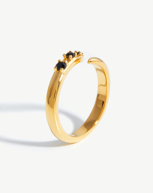 Claw Studded Ring | 18ct Gold Vermeil/Black Onyx