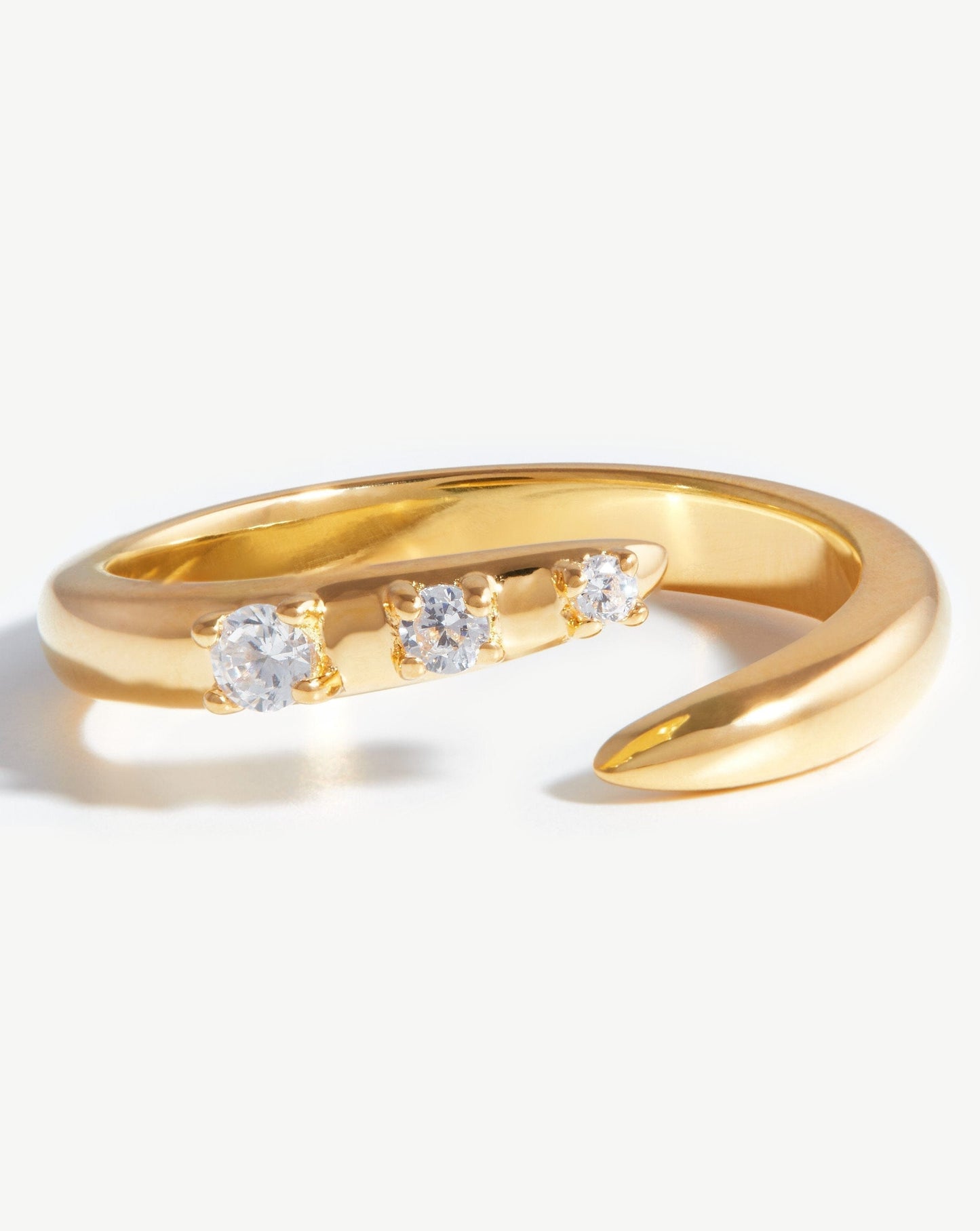 Claw Studded Ring | 18ct Gold Vermeil/Cubic Zirconia