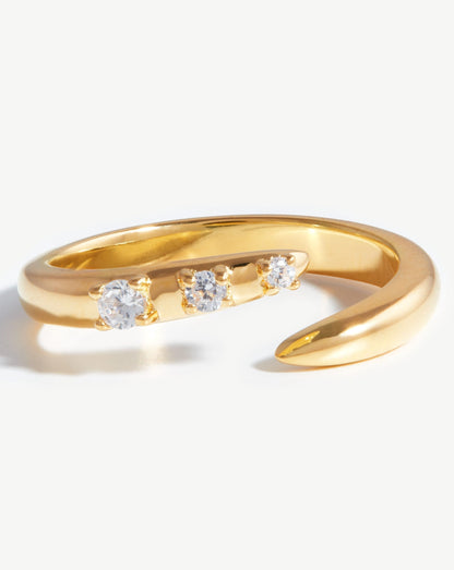 Claw Studded Ring | 18ct Gold Vermeil/Cubic Zirconia