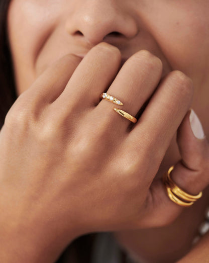 Claw Studded Ring | 18ct Gold Vermeil/Cubic Zirconia