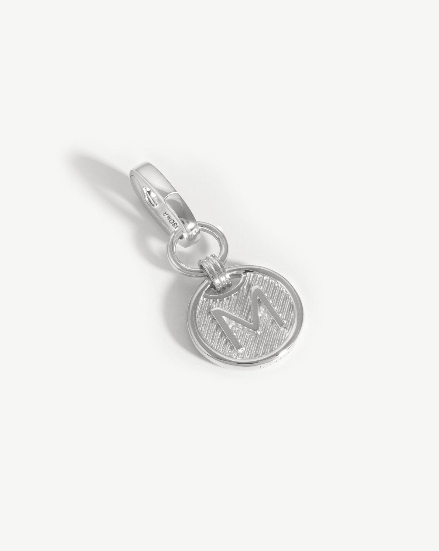 Clip-On Initial Pendant - Initial M | Silver Plated