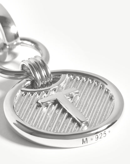 Clip-On Initial Pendant - Initial T | Silver Plated