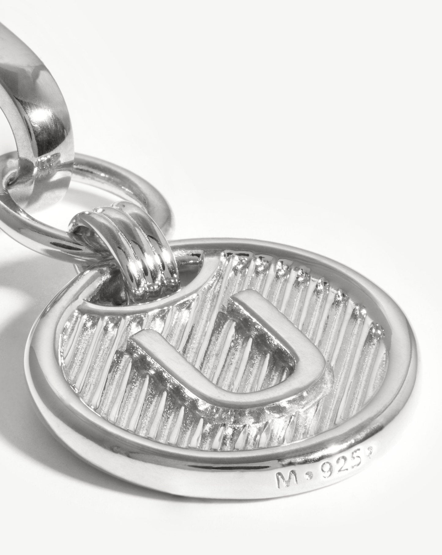 Clip-On Initial Pendant - Initial U | Silver Plated