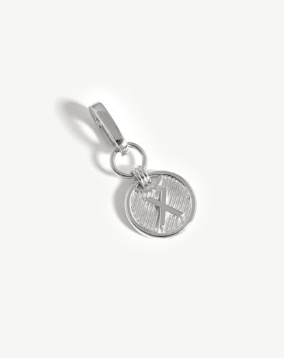 Clip-On Initial Pendant - Initial X | Silver Plated