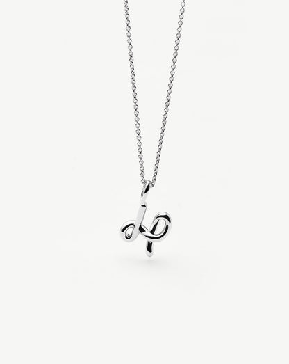 Curly Molten Mini Initial Necklace - H | Sterling Silver
