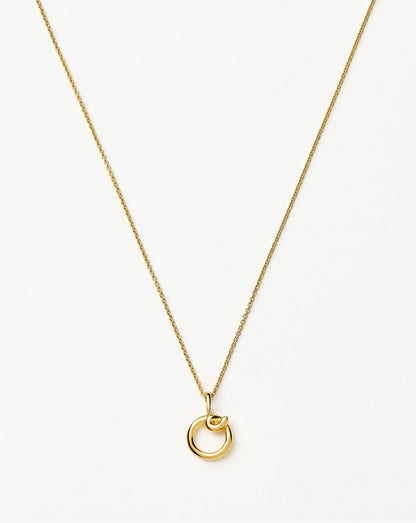 Curly Molten Mini Initial Necklace - O | 18ct Gold Vermeil