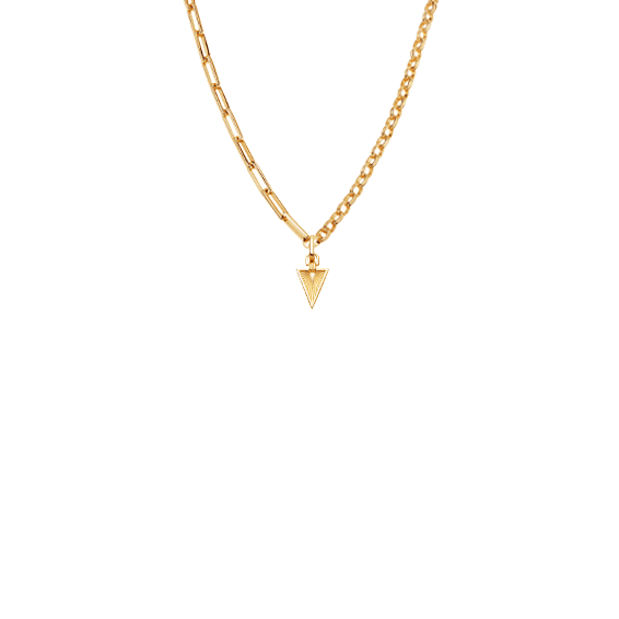 Deconstructed Axiom Ridge Triangle Chain Necklace | 18ct Gold Plated