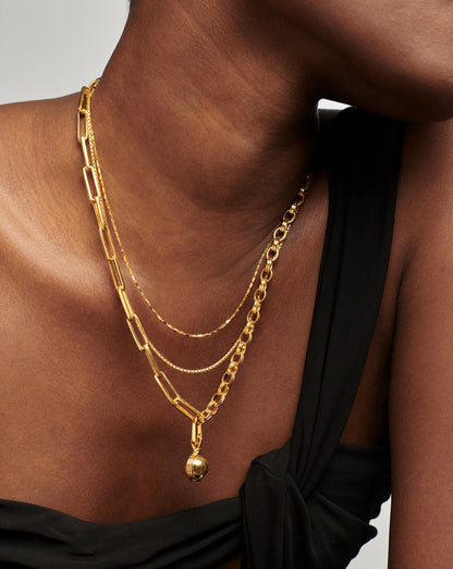 Deconstructed Axiom Small Sphere Chain Necklace | 18ct Gold Plated