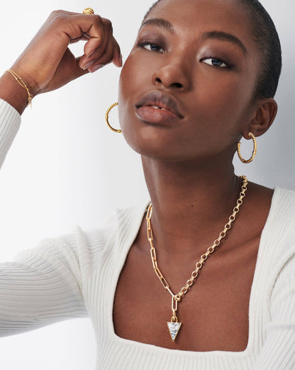 Deconstructed Axiom Triangle Chain Necklace | 18ct Gold Plated/Dendritic
