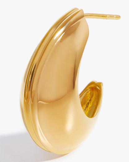Dome Medium Ridge Hoop Earrings