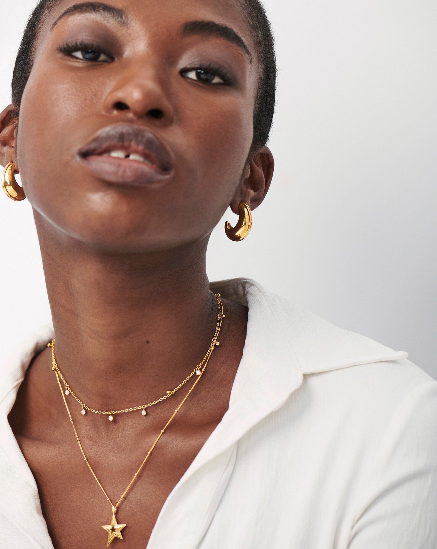 Dome Medium Ridge Hoop Earrings