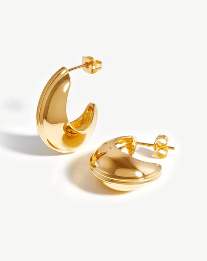 Dome Medium Ridge Hoop Earrings