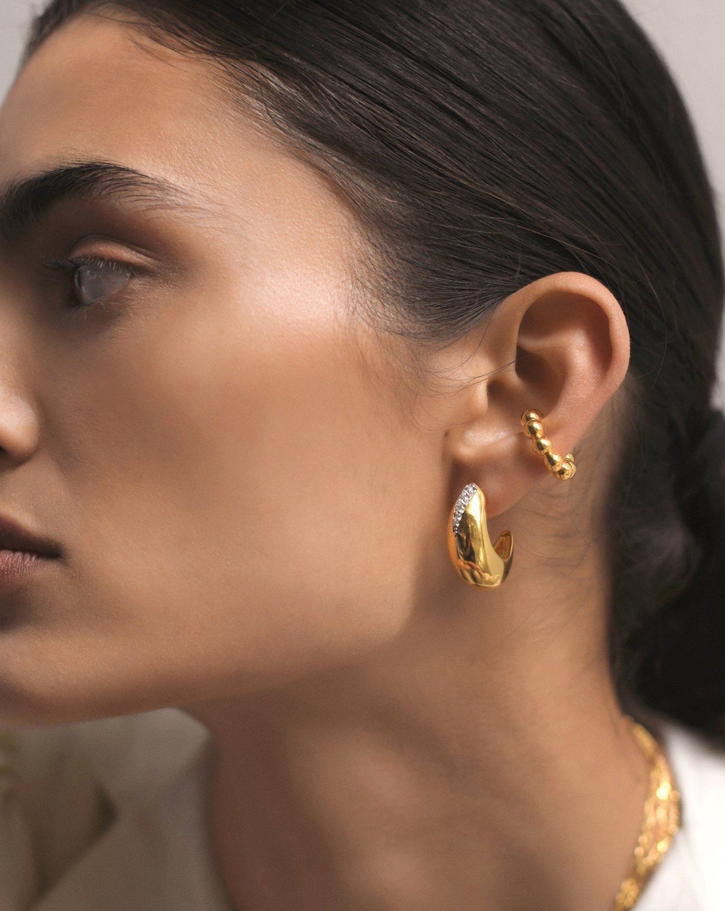 Dome Pave Hoop Earrings