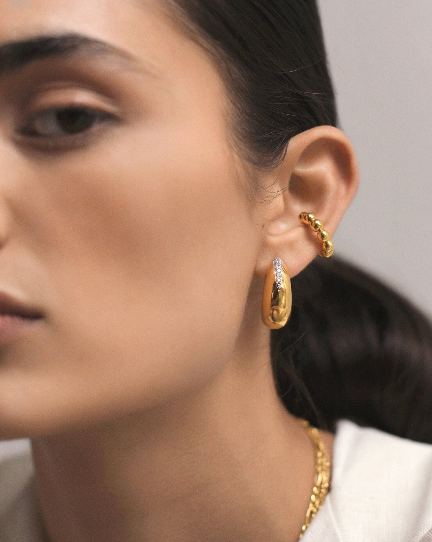Dome Pave Hoop Earrings
