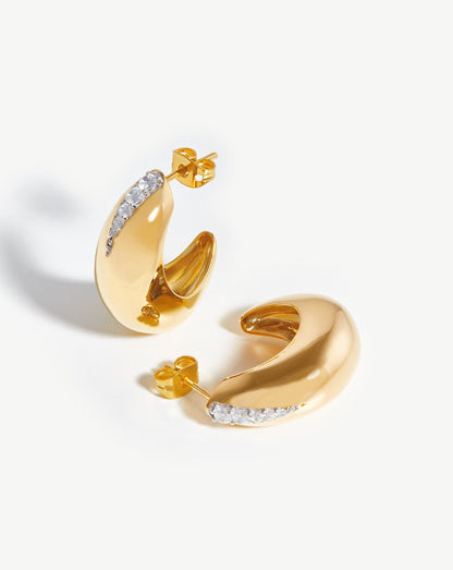 Dome Pave Hoop Earrings