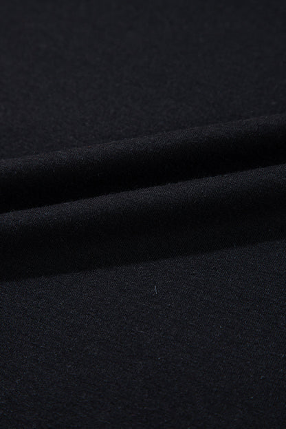 Black Sequin Stripes Patchwork Mardi Gras Crew Neck T Shirt