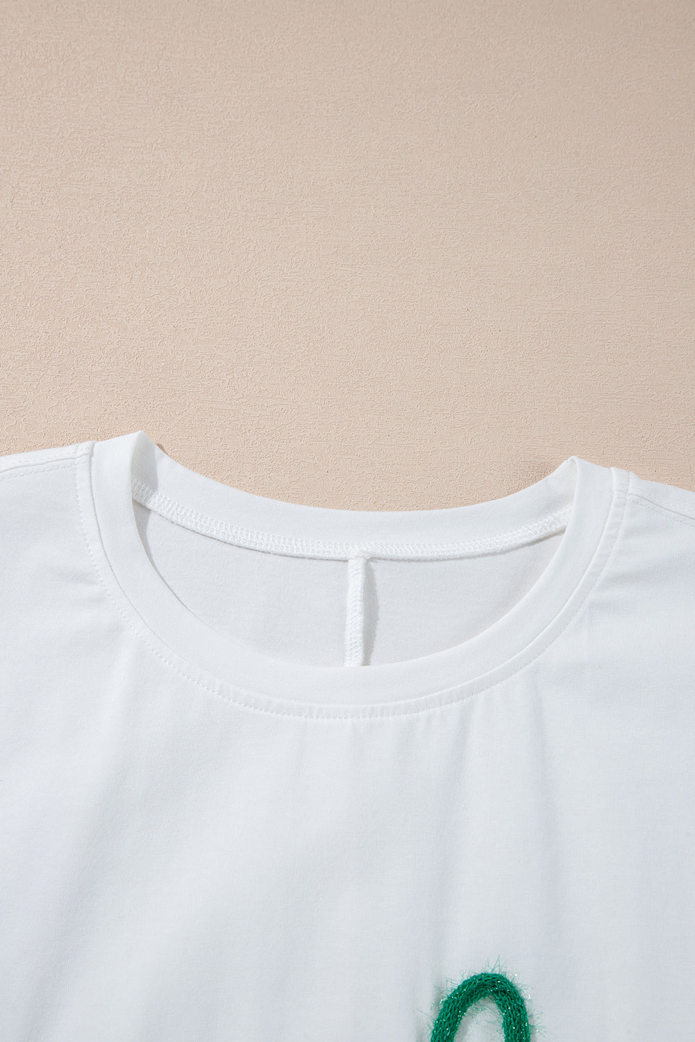 White Lucky Tinsel Graphic St Patrick Fashion Tee