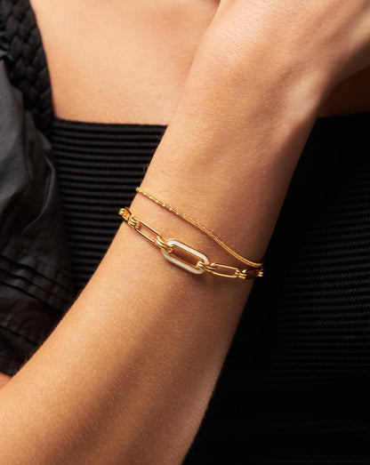 Enamel Haze Floating Pendant Chain Bracelet