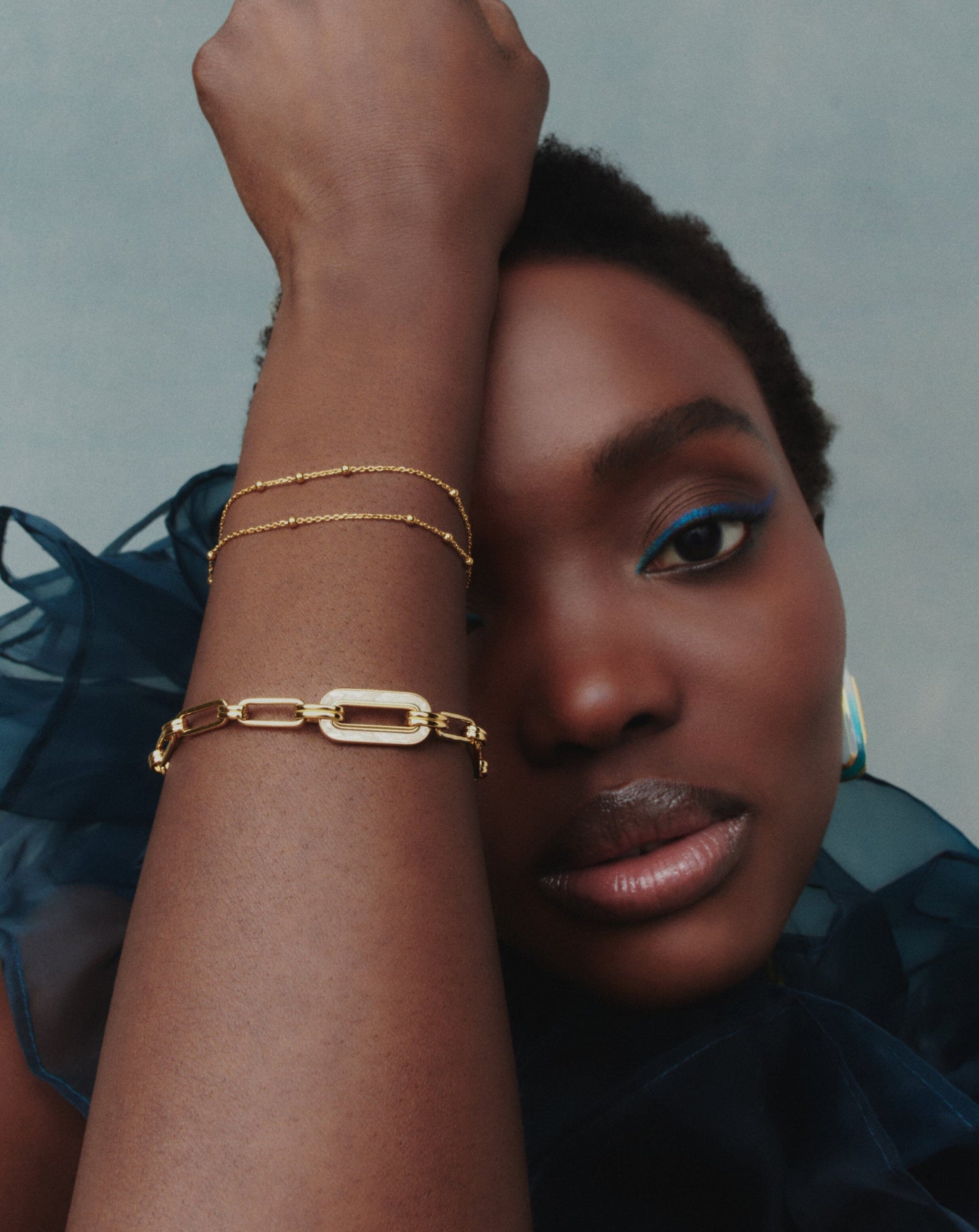 Enamel Haze Floating Pendant Chain Bracelet