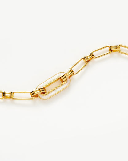 Enamel Haze Floating Pendant Chain Bracelet
