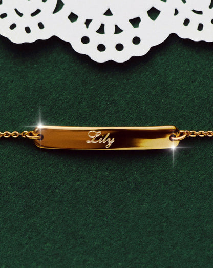 Engravable Bar Chain Bracelet | 18ct Gold Vermeil