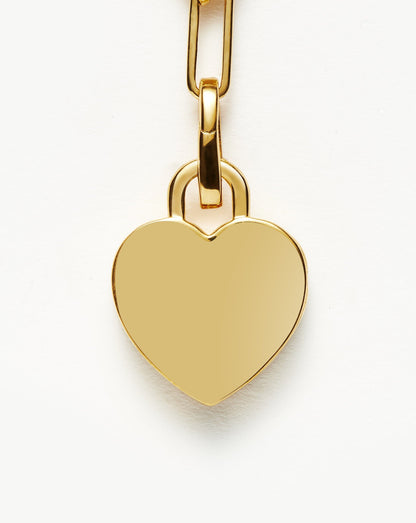 Engravable Heart Locket Aegis Chain Necklace | 18ct Gold Plated