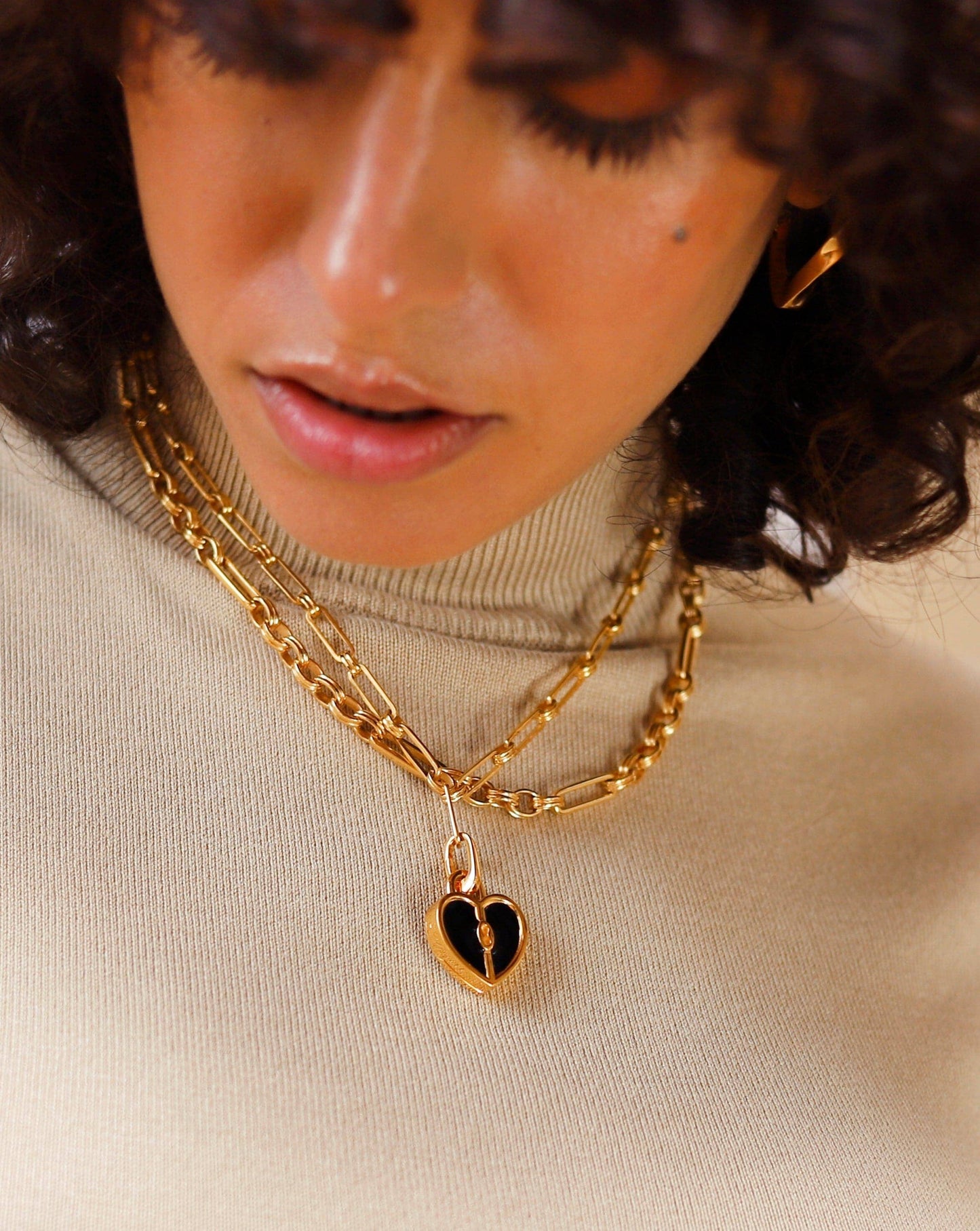 Engravable Heart Locket Clip-On Pendant | 18ct Gold Plated