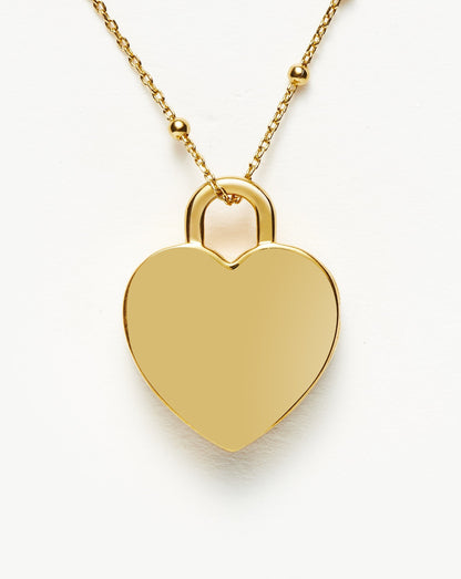 Engravable Heart Locket Necklace | 18ct Gold Plated