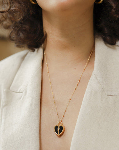Engravable Heart Locket Necklace | 18ct Gold Plated