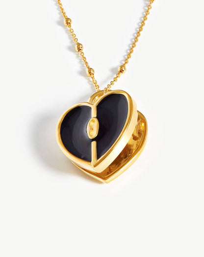 Engravable Heart Locket Necklace | 18ct Gold Plated