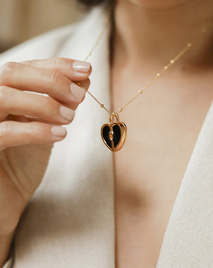 Engravable Heart Locket Necklace | 18ct Gold Plated